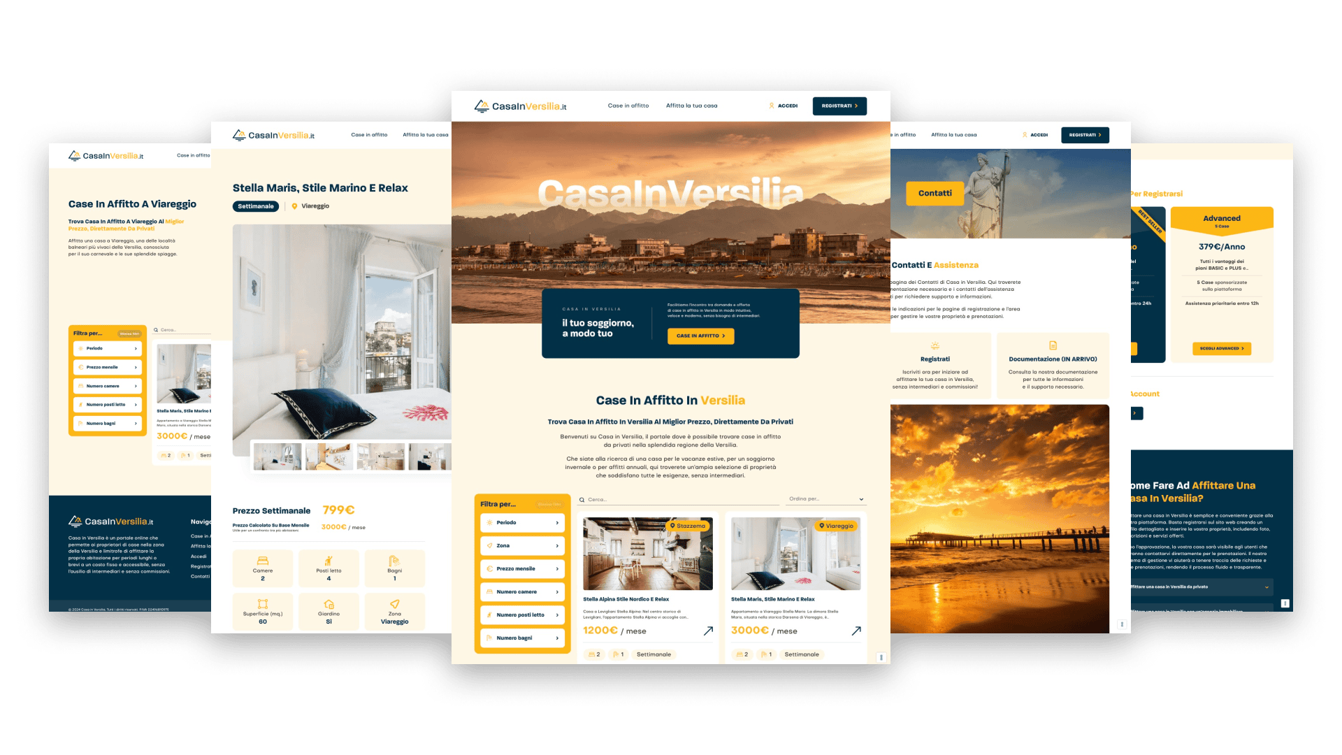 Mockup Pagine Sito Web Casa in Versilia